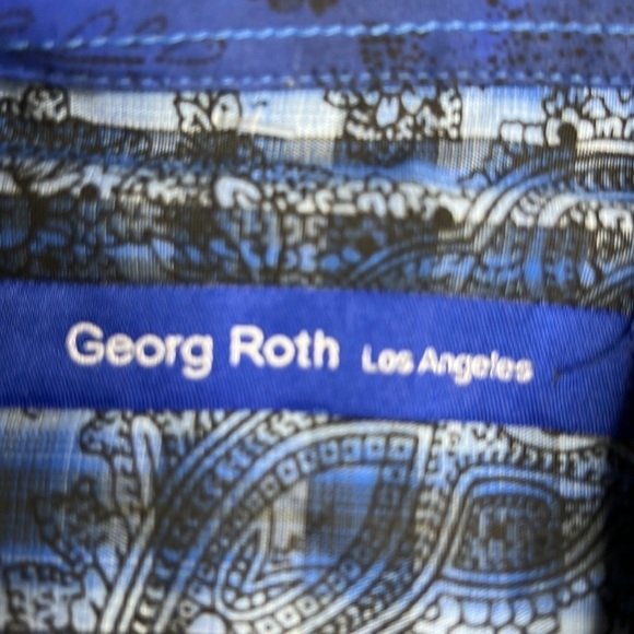 NWT Georg  Roth Los Angeles Men's Classic blue corduroy button down shirt - Picture 6 of 12